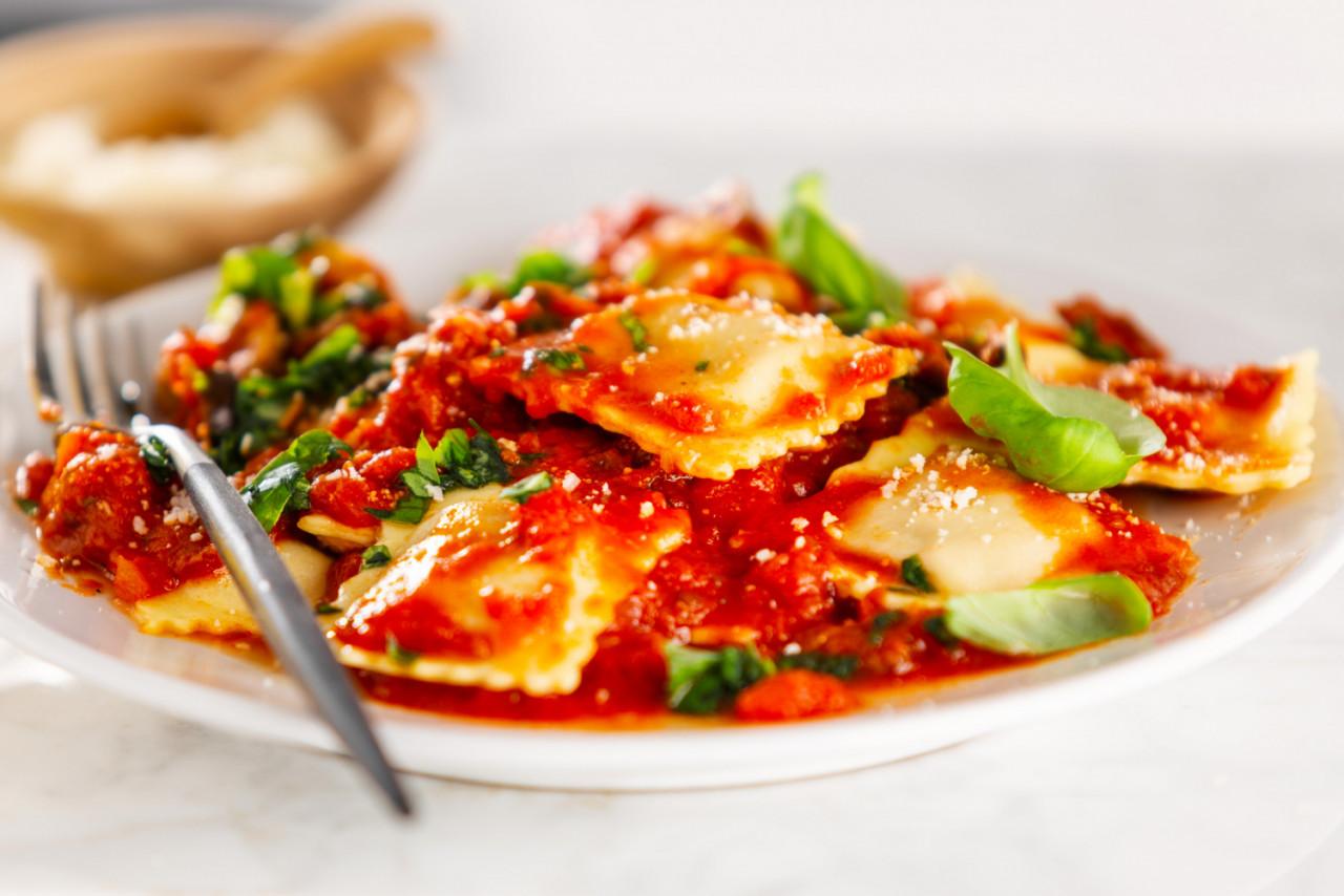 closeup tasty italian ravioli